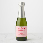 Valentines Little Sweetheart Baby Shower Champagne スパークリングワインラベル (正面)