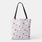 Valentines love bird red heart pattern トートバッグ (裏面)