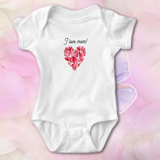Valentine's Loving Hearts Baby T-Shirt ベビーボディスーツ