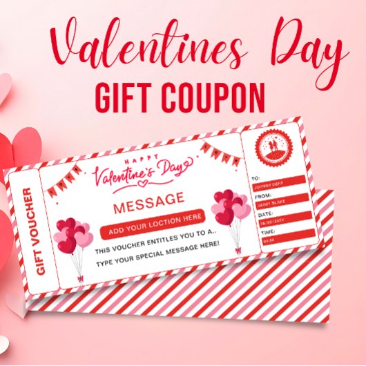 Valentine's Massage Ticket Gift Coupon Voucher,  招待状