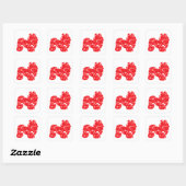 Valentines Matching | Couple Love Hearts Shih Tzu スクエアシール (シート)