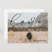 Valentines Minimalist love scriptフォトポストカード シーズンポストカード (正面/裏面)