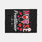 Valentines Nurse Practitioner Scrubs Nurse Life St フリースブランケット (正面(横))