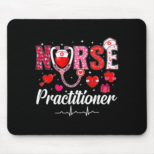 Valentines Nurse Practitioner Scrubs Nurse Life St マウスパッド (正面)