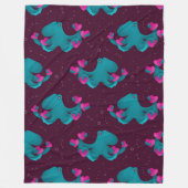 Valentine's Octopus and Hearts フリースブランケット (正面)