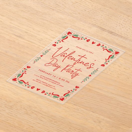 Valentine's party Invitation アクリル招待状 (レイダウン)
