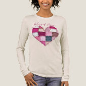 Valentine's Personalized Patchwork  Heart  トライブレンドＴシャツ (正面)
