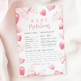 Valentine's Pink Bow Baby Shower Prediction Game