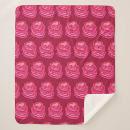 Valentines Pink Heart Shaped Cake Blanket シェルパブランケット