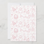 Valentines Pink Little Miss ONEderful 1st Birthday 招待状 (裏面)