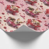 Valentine's Puppies Wrapping Paper ラッピングペーパー (角)