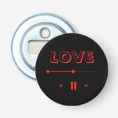 Valentine's Romantic  Badge— Cute Love Pin Button 栓抜き (正面)