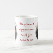 Valentines Round Photo Names and Love引用文 コーヒーマグカップ (中央)