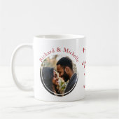 Valentines Round Photo Names and Love引用文 コーヒーマグカップ (左)