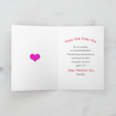 Valentines  Son Red Bunny Heart Balloons カード (内部)