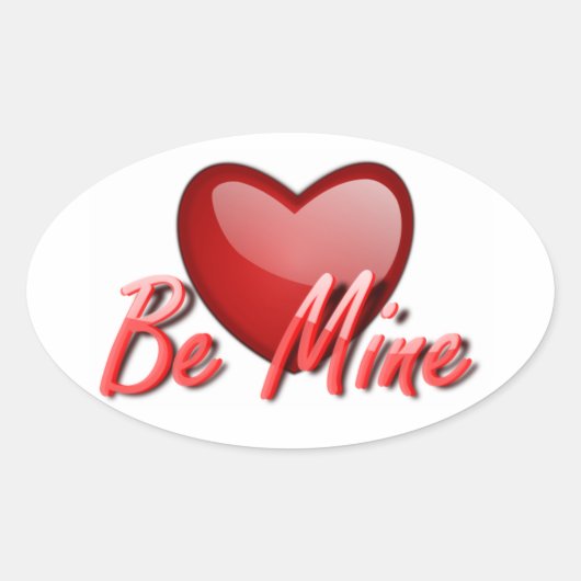 Valentines Stickers/Be Mine 楕円形シール (正面)
