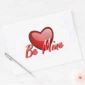 Valentines Stickers/Be Mine 楕円形シール (封筒)