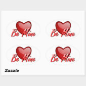 Valentines Stickers/Be Mine 楕円形シール (シート)