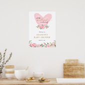 Valentines sweetheart baby shower welcome sign ポスター (キッチン)