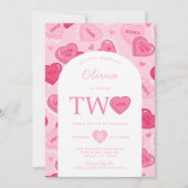 Valentines Sweetheart Candy Birthday Party 招待状 (正面)