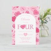 Valentines Sweetheart Candy Birthday Party 招待状 (スタンド正面)