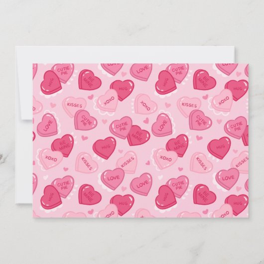 Valentines Sweetheart Candy Birthday Party 招待状 (裏面)