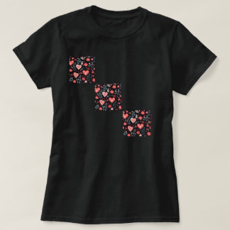 Valentine's t-shirt with heart flowers tシャツ