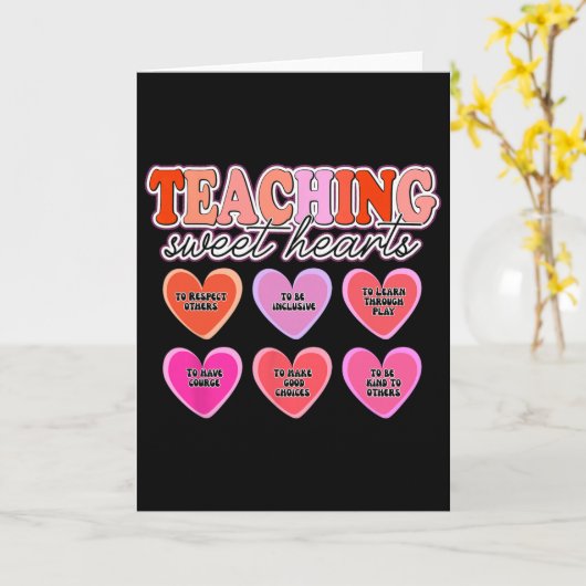 Valentine's Teacher Shirts Teaching Sweethearts, I カード (黄色い花)