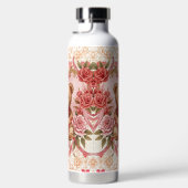 Valentine's ,Teddy Bear,Pink Love Heart and Flower ウォーターボトル (右面)