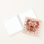 Valentine's ,Teddy Bear,Pink Love Heart and Flower ノートブック (内部)