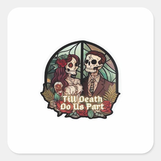 Valentines Till Death Do Us Part Classic Look スクエアシール (正面)