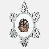 Valentines Till Death Do Us Part Classic Look スノーフレークピューターオーナメント (右)