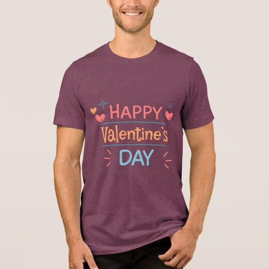 Valentine's Typography Sayings トライブレンドＴシャツ (正面)