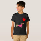 Valentines Weiner Daschund Doxie In Dog Dress  Tシャツ (正面フル)