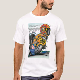 Valentino Rossi pilote de course en caricature Tシャツ