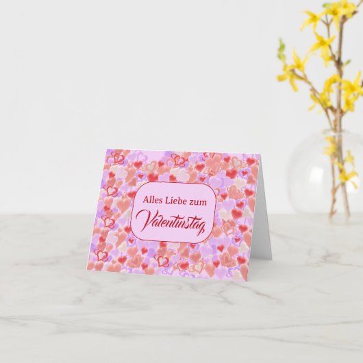 Valentinskarte: Viele Herzen in 3D-Optik カード (黄色い花)