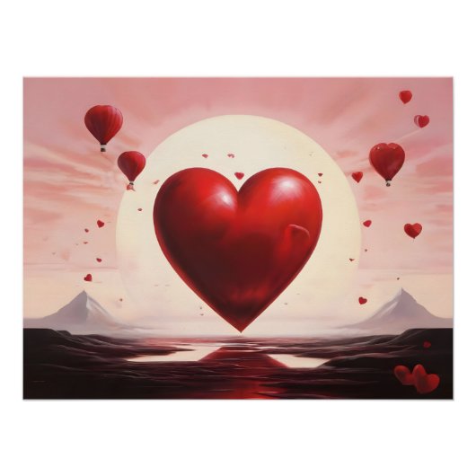 valentinstag herz geschenk  für freundin ポスター (正面)