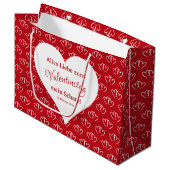 Valentinstag, zwei rote Herzen -  ラージペーパーバッグ (正面アングル)