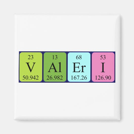 Valeri周期表名磁石 マグネット (正面)