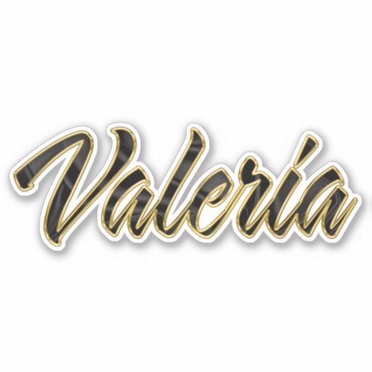 Valeria black gold Lettering Aufkleber Sticker シール (正面)