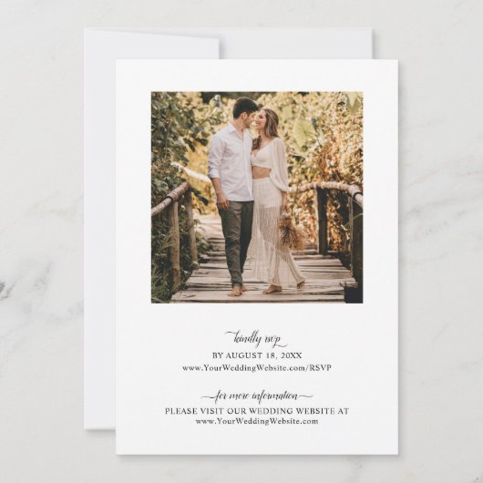 Valeria Black ScriptモダンとRSVP結婚の比較 招待状 (裏面)