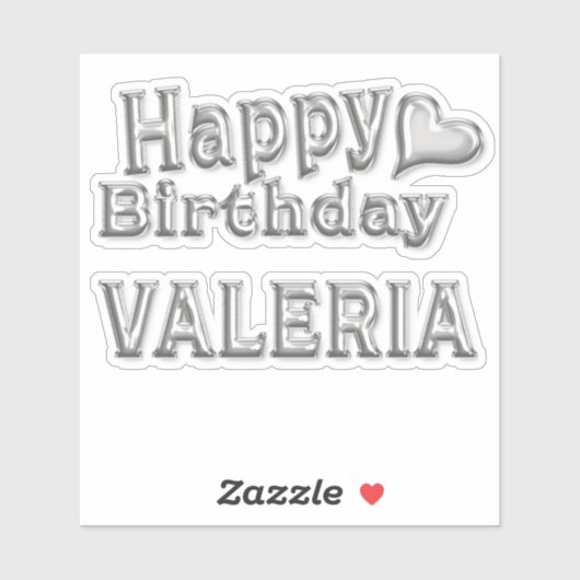 Valeria Happy Birthday silver Aufkleber Sticker シール (シート)