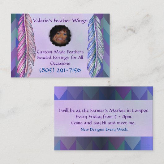 Valerieの羽によっては名刺が飛びます 名刺 (正面/裏面)