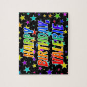 "VALERIE"名、おもしろい"ハッピーバースデー" ジグソーパズル (縦)