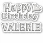 Valerie Happy Birthday silver Aufkleber Sticker シール (正面)