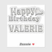Valerie Happy Birthday silver Aufkleber Sticker シール (シート)