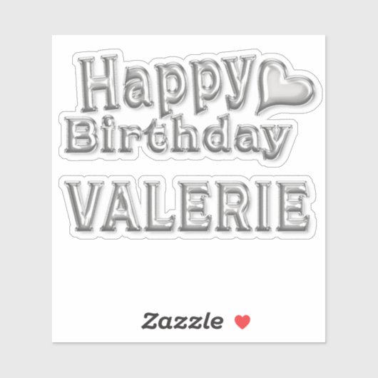 Valerie Happy Birthday silver Aufkleber Sticker シール (シート)