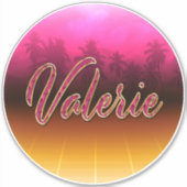 Valerie Vorname Name golden pink Aufkleber Sticker シール (正面)