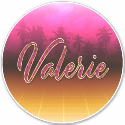 Valerie Vorname Name golden pink Aufkleber Sticker シール (正面)