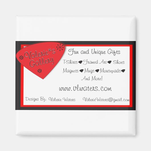 Valerie's Galleryロゴ磁石 マグネット (正面)